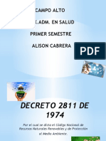 Decreto de 2811 de 1974 Alison Cabrera