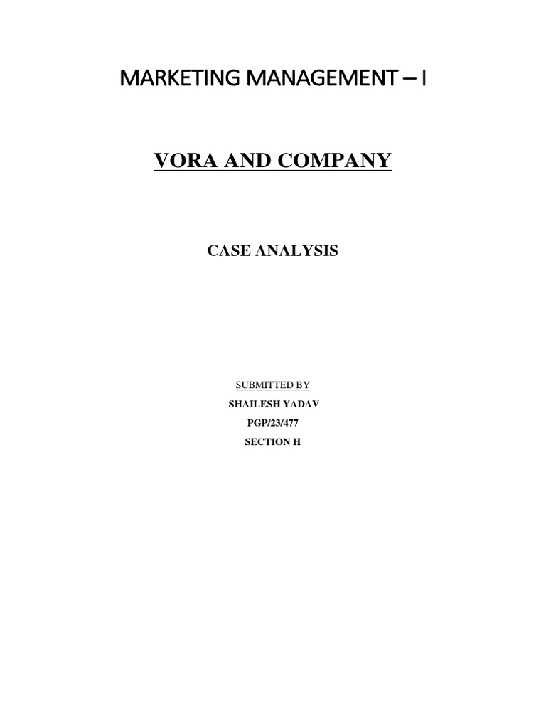 vora and company case study solution