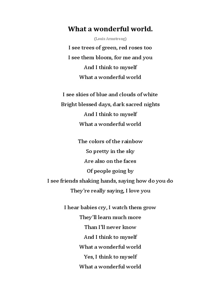 What A Wonderful World PDF