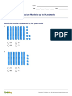 Place Value Models Up To Hundreds: Identify The Number Represented by The Given Model