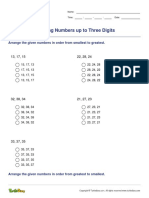 Ordering Numbers Up To Three Digits: Arrange The Given Numbers in Order From Smallest To Greatest