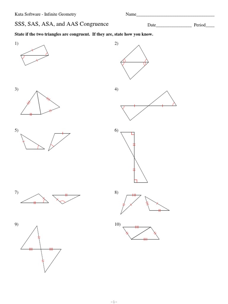 5-SSS SAS ASA and AAS Congruence  PDF  PDF  Euclid  Euclidean Within Sss Sas Asa Aas Worksheet