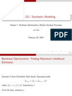 MS&E 221: Stochastic Modeling: Session 7: Nonlinear Optimization, Markov Decision Processes