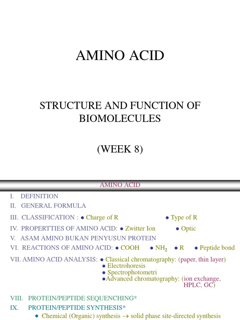 Understanding Amino Acids Classification, Properties, and Reactions of