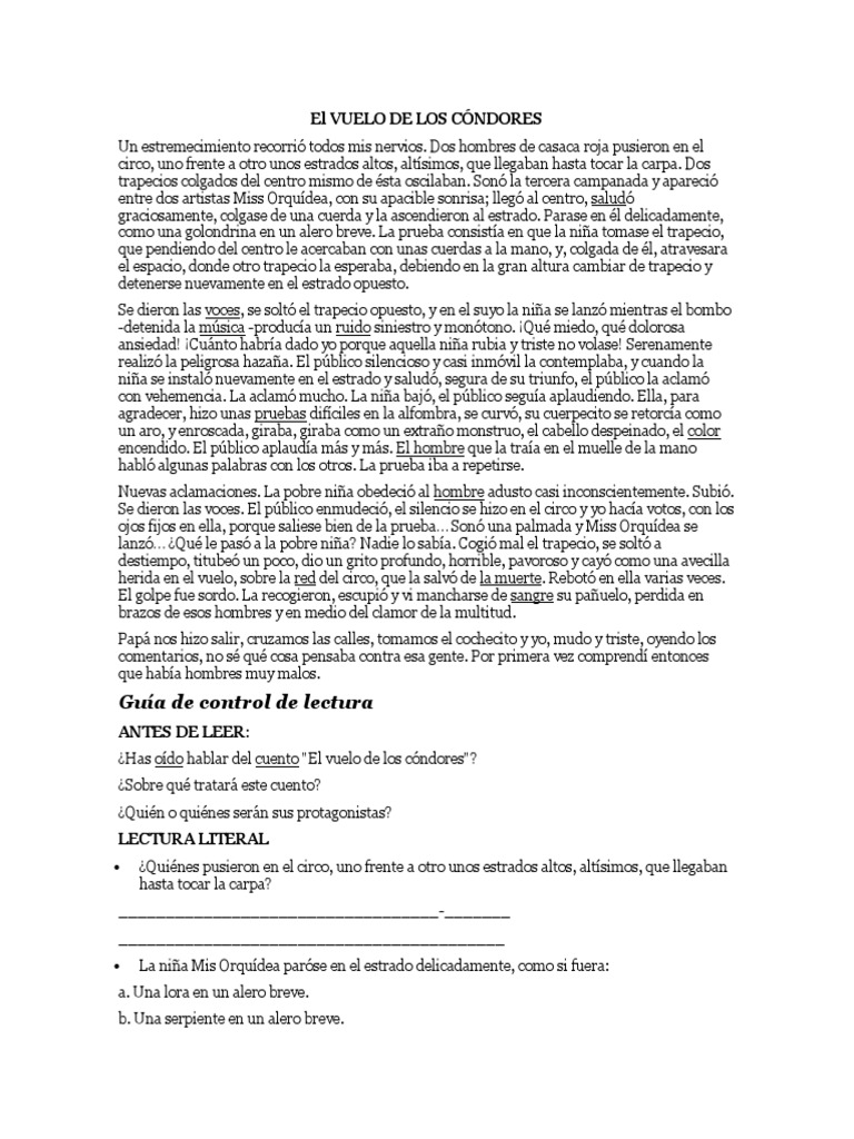 El VUELO DE LOS CÓNDORES PDF