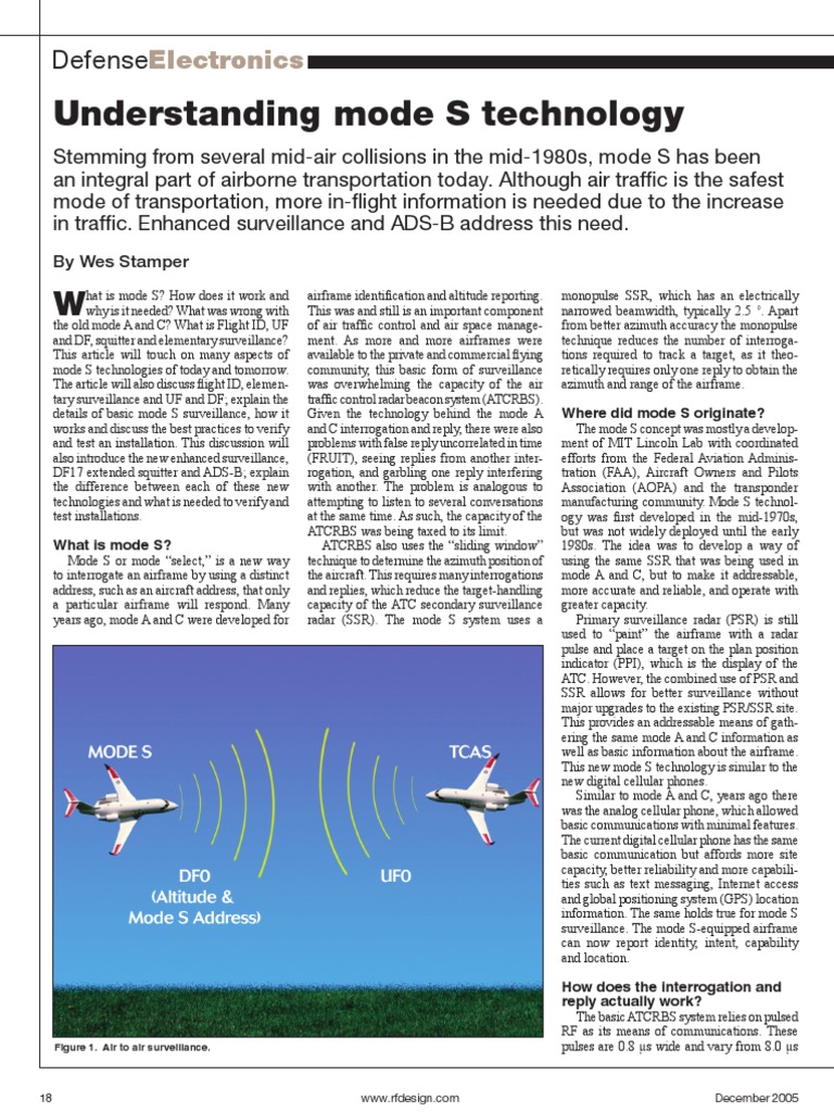 Understanding Mode S  PDF  Transponder (Aeronautics)  Radio