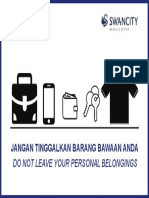 Jangan Tinggalkan Barang Bawaan Anda: Do Not Leave Your Personal Belongings