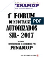 Previa Carta de Invitacion Al 1 Forum de Mototaxistas Autorizados SJL