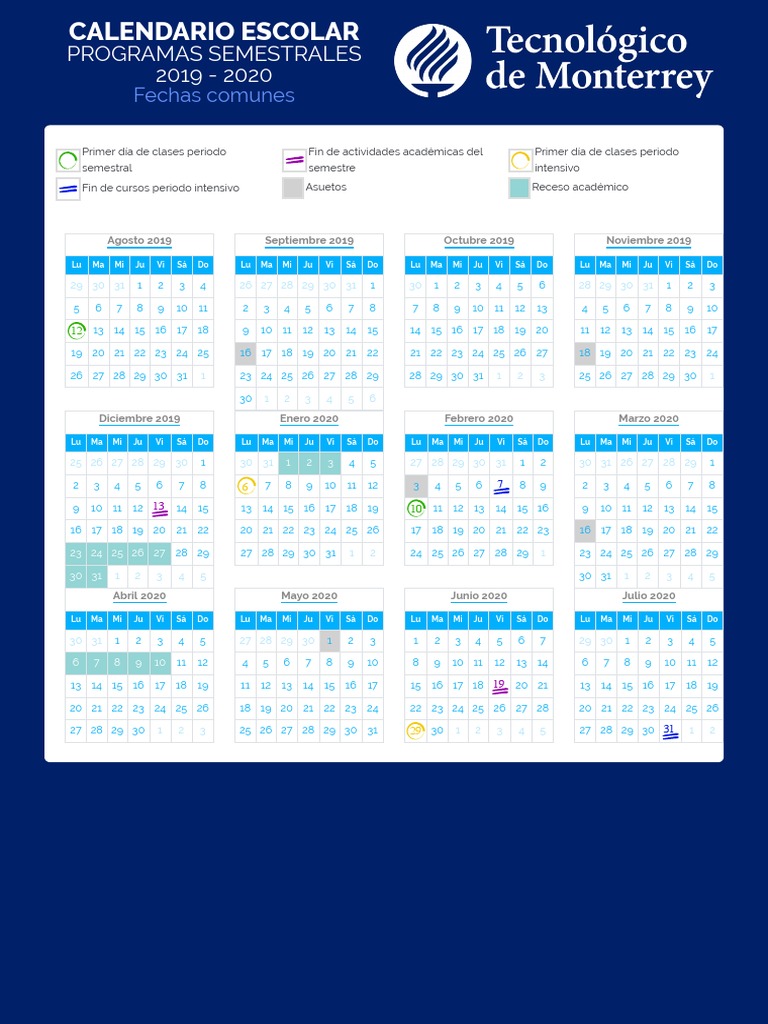 Calendario Escolar Tecnologico De Monterrey 2022 IMAGESEE