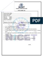 THEORY PAPER 2019-2020 Total Mark 100