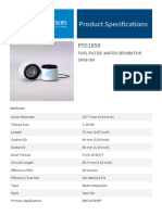 Product Specifications: Fuel Filter, Water Separator Spin-On