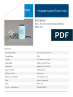 Product Specifications: Fuel Filter, Water Separator Spin-On