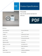 Product Specifications: Fuel Filter, Water Separator Spin-On