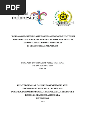 Rancangan Aktualisasi Kemenpar Final