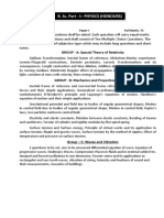 B. Sc. Part - I:-Physics (Honours) : INSTRUCTIONS: Ten Questions Shall Be Asked. Each Question Will Carry Equal Marks