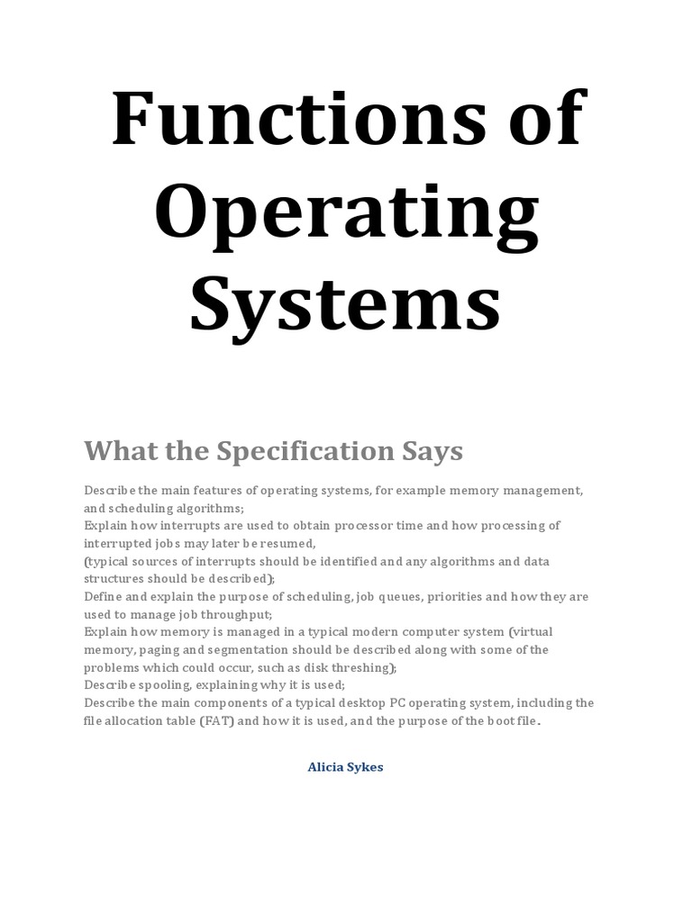 The Function of Operating Systems | PDF | Bios | Booting