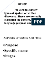 Genre - It Is A Term Used To Classify