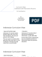 Curriculum Vitae: A Discourse of Celebration With Narcissistic Allusions