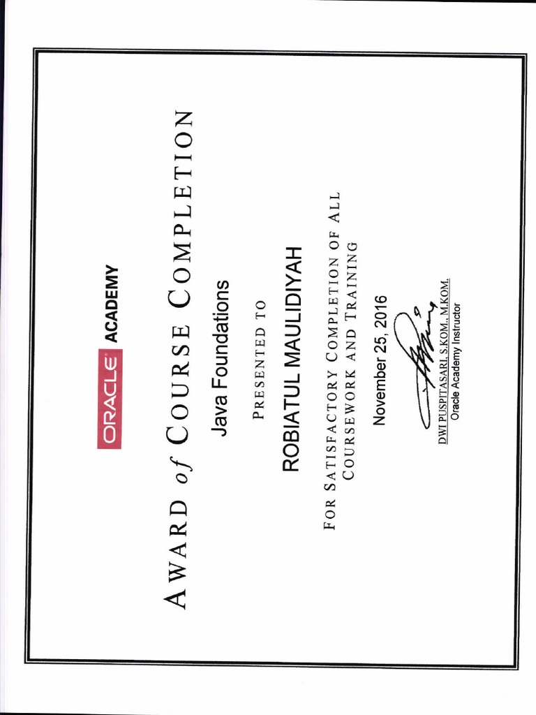 Certification of Training | PDF