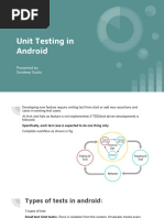 Unit Testing in Android: Presented By: Sandeep Gupta