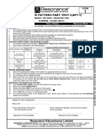 Paper-1: Advanced Pattern Part Test-1 (Apt-1)