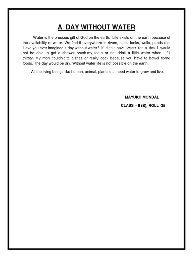 A Day Without Water PDF