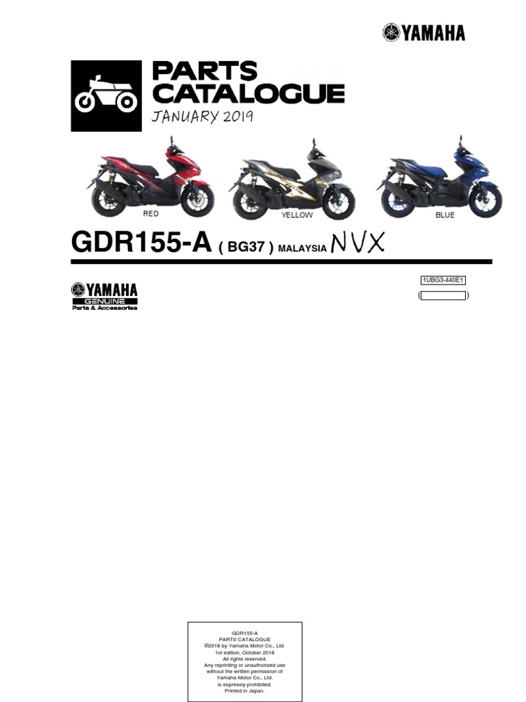 Parts Catalogue Yamaha Nvx Screw Valve