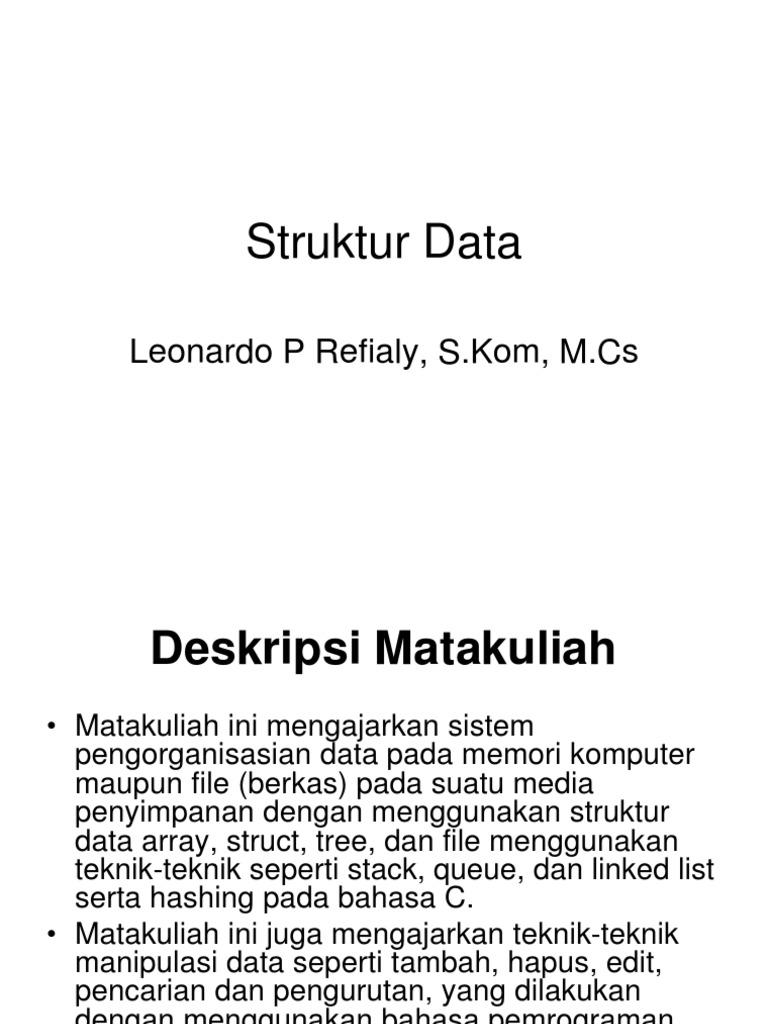 Struktur Data dan Pemrograman C | PDF | Metode & Bahan Ajar | Komputer