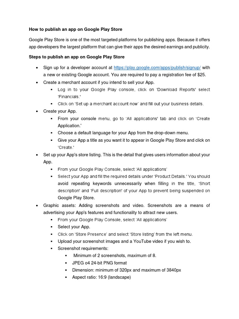 How To Publish An App On Google Play Store - Edited | PDF | Google Play ...
