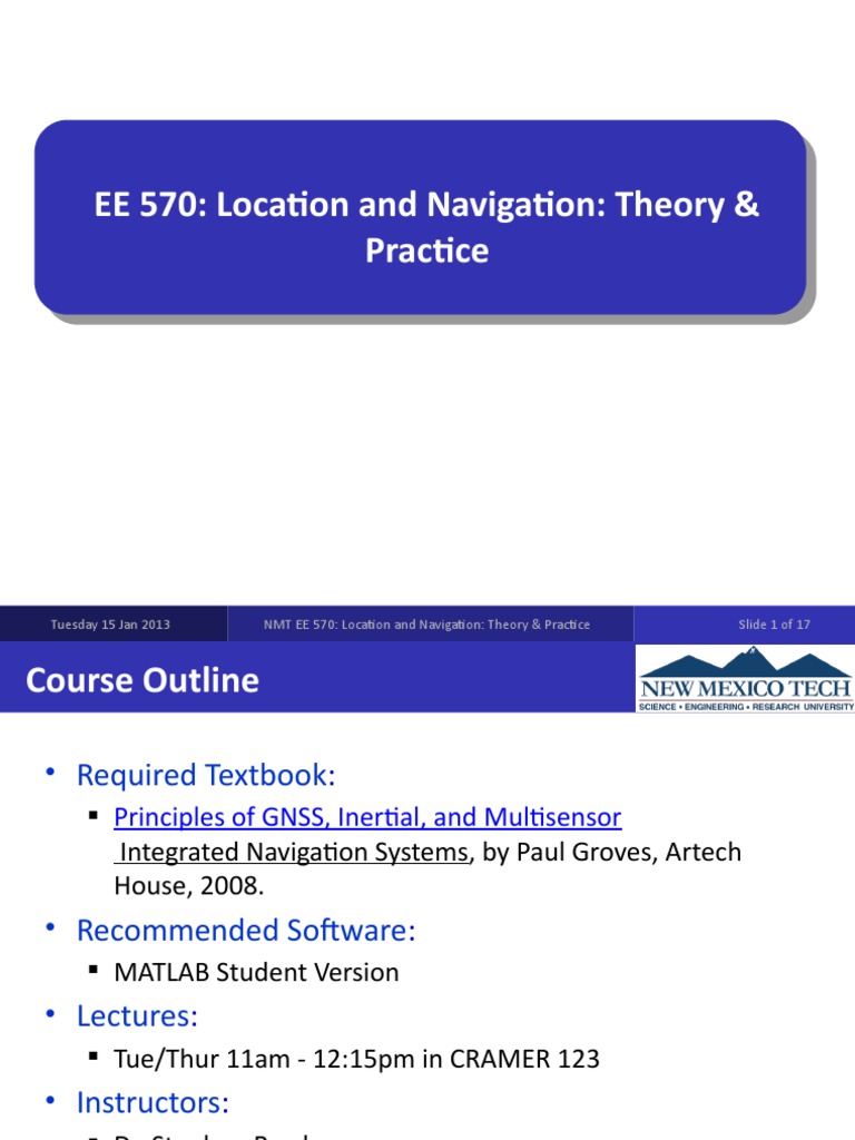 Location and Navigation Course Overview | PDF | Inertial Navigation ...