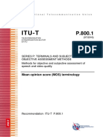 Itu-T: Mean Opinion Score (MOS) Terminology