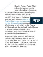Report of The UN Special Rapporteur On The Situation On Human Rights Defenders