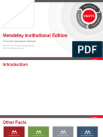 Mendeley Institutional Edition: University Kebangsaan Malaysia
