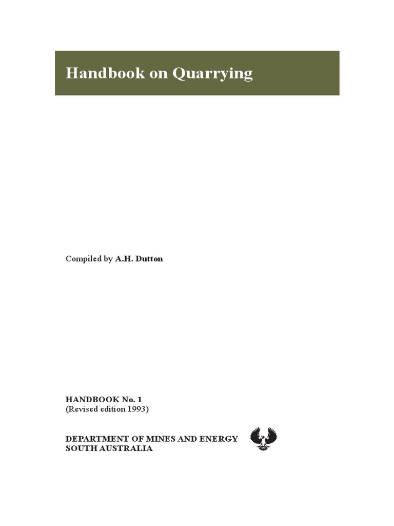 Quarrying Handbook Overview | PDF | Construction Aggregate | Coal Mining