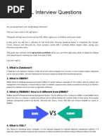 SQL Interview Questions CHEAT SHEET