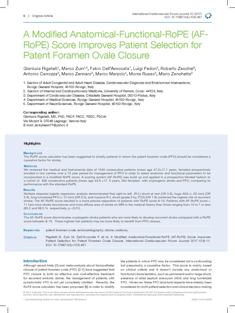 A Modified AnatomicalFunctionalRope (AfRope) Score Improves Patient