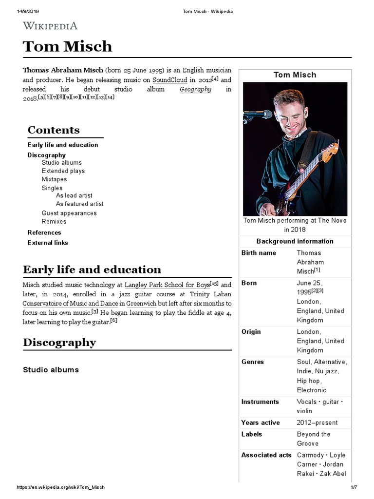 Tom Misch Popular Music Performing Arts