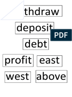Withdraw Deposit Debt Profit East West Above