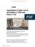 Clearias Constitution of India: List of All Articles (1-395) and Parts (1-22)