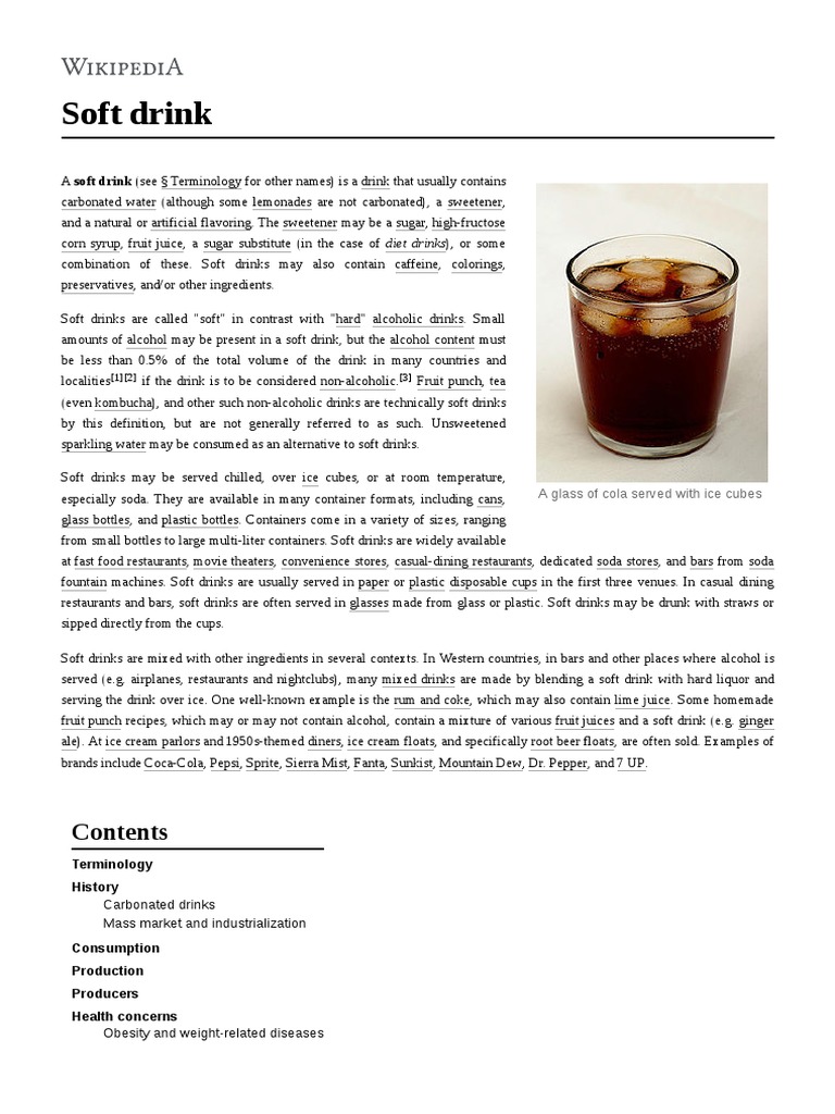 Soft Drink PDF Soft Drink Fructose
