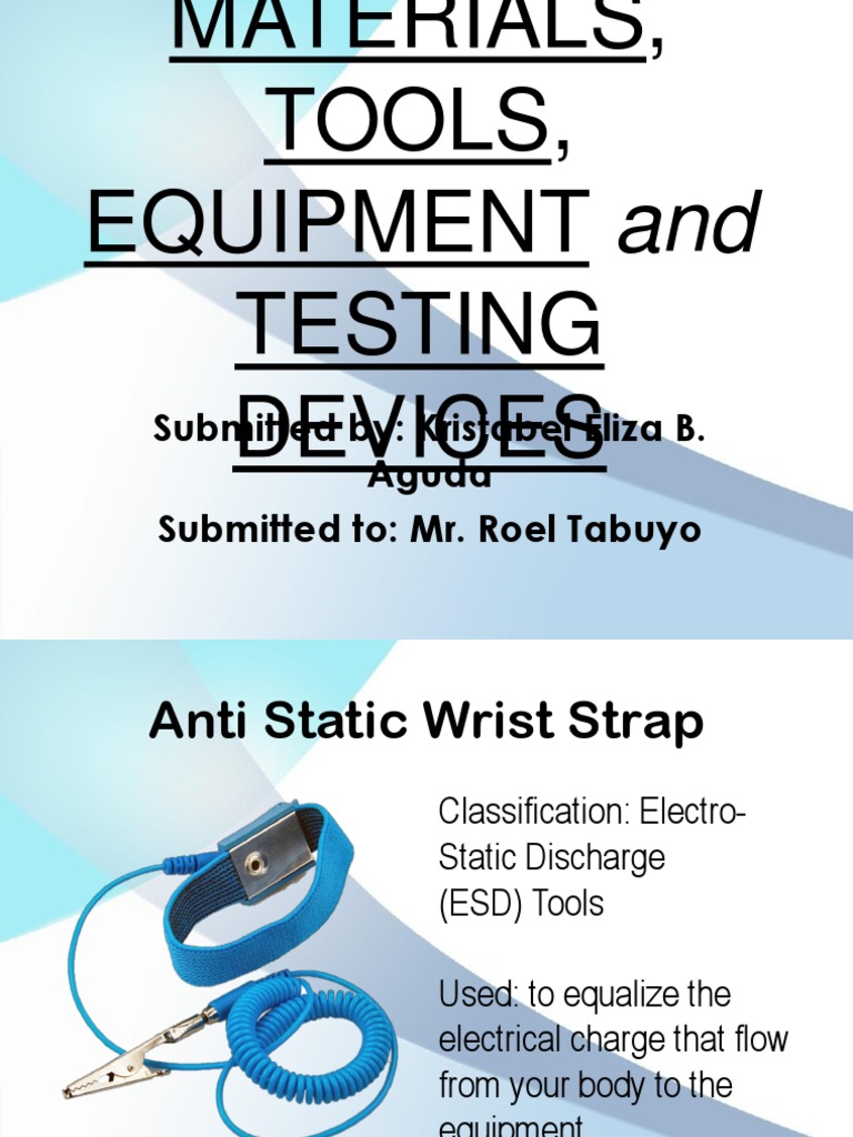 Materials, Tools, Equipment and Testing Devices Download Free PDF