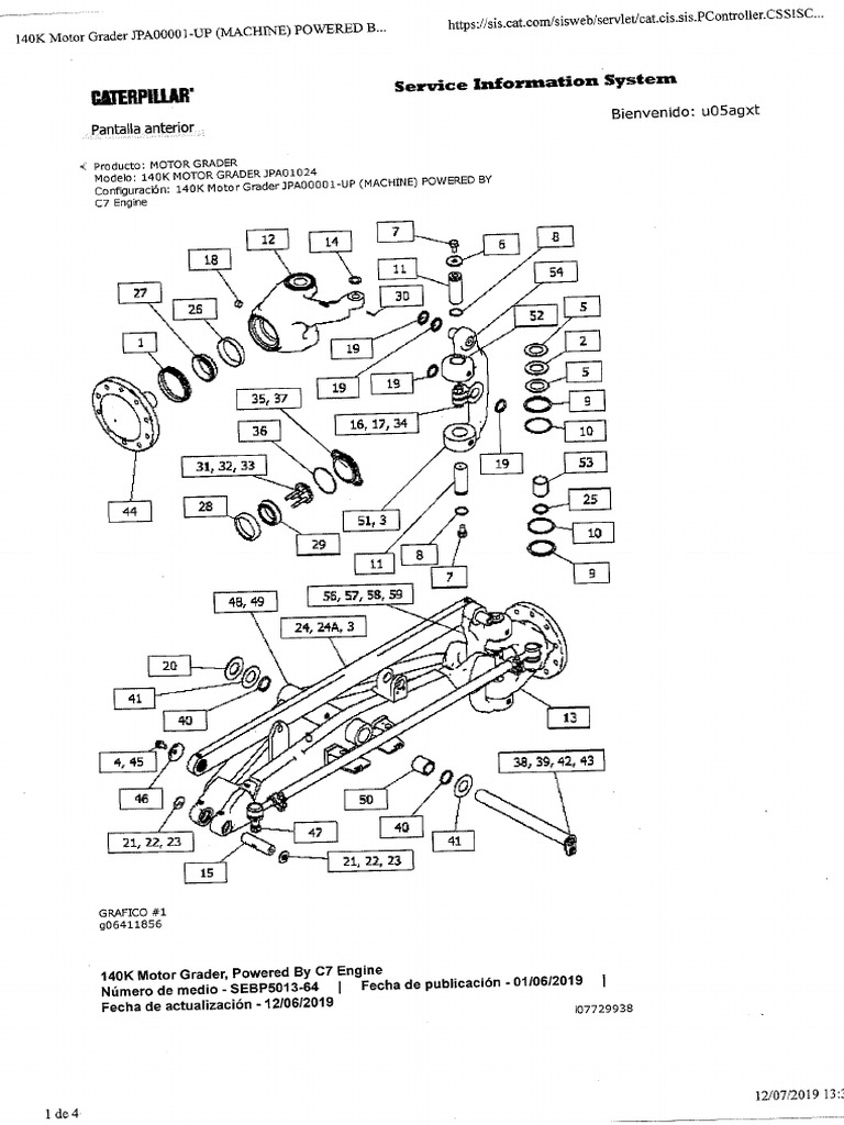 Despiece Caterpilar 140 G Frontal PDF