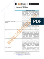 Chemistry Syllabus: Subjects Topic To Be Covered