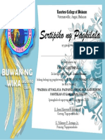 Certificate - Buwan NG Wika