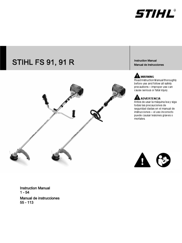 STIHL FS 91 91 R Owners Instruction Manual | PDF | Gasoline | Carpal ...
