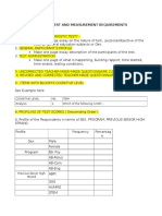 Test and Measurement Requirement