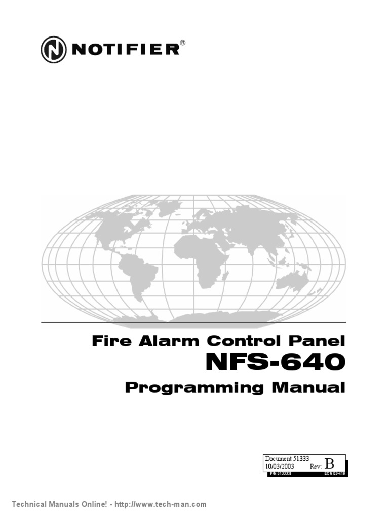 Fire Alarm Control Panel Programming Manual: Document 51333 10/03/2003