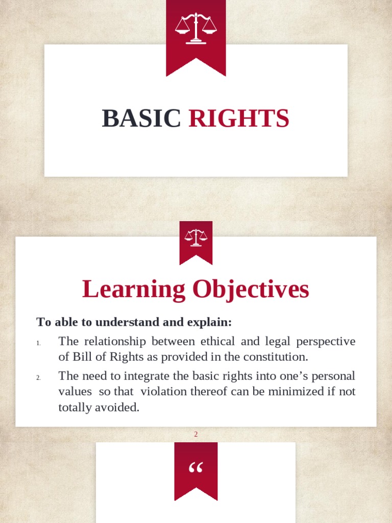 Basic Rights (Based On The Philippine Constitution) PDF Due Process