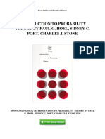 Introduction To Probability Theory by Paul G Hoel Sidney C Port Charles J Stone PDF