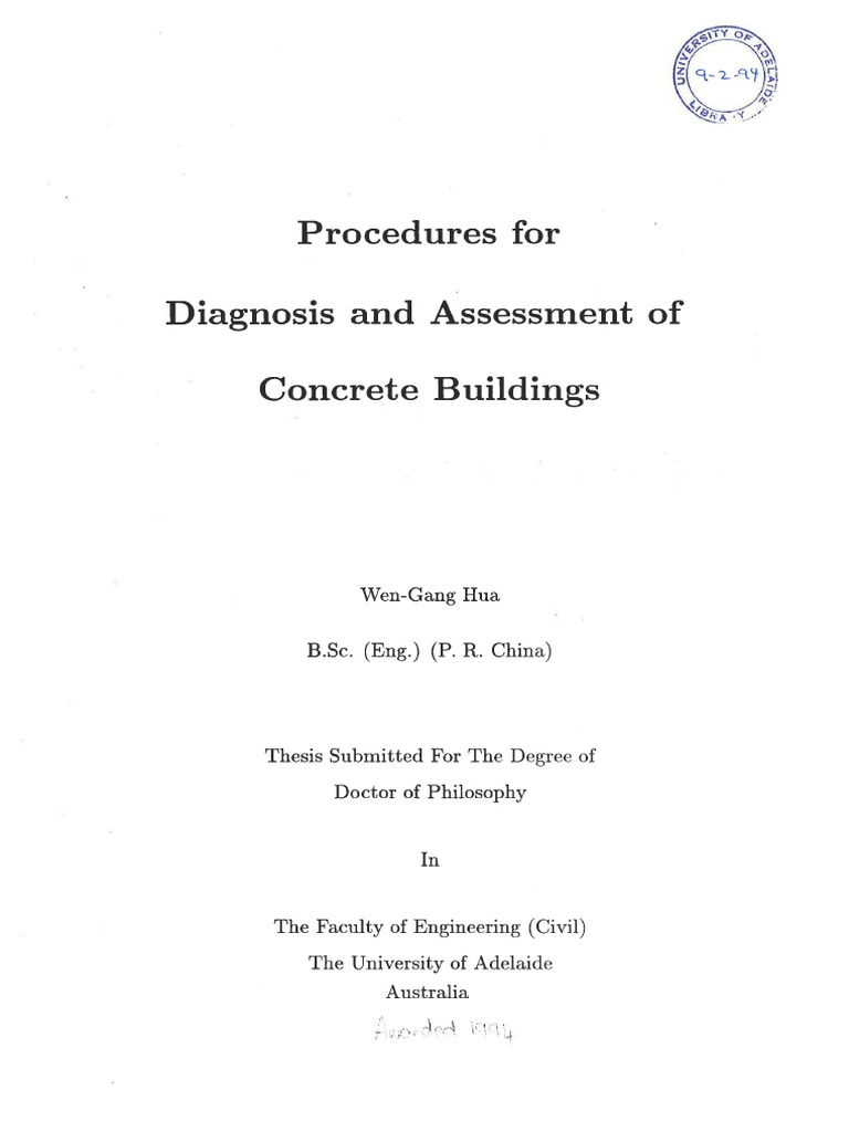 Procedure For Accessment Of Concrete Structure Scientific Method Medical Diagnosis